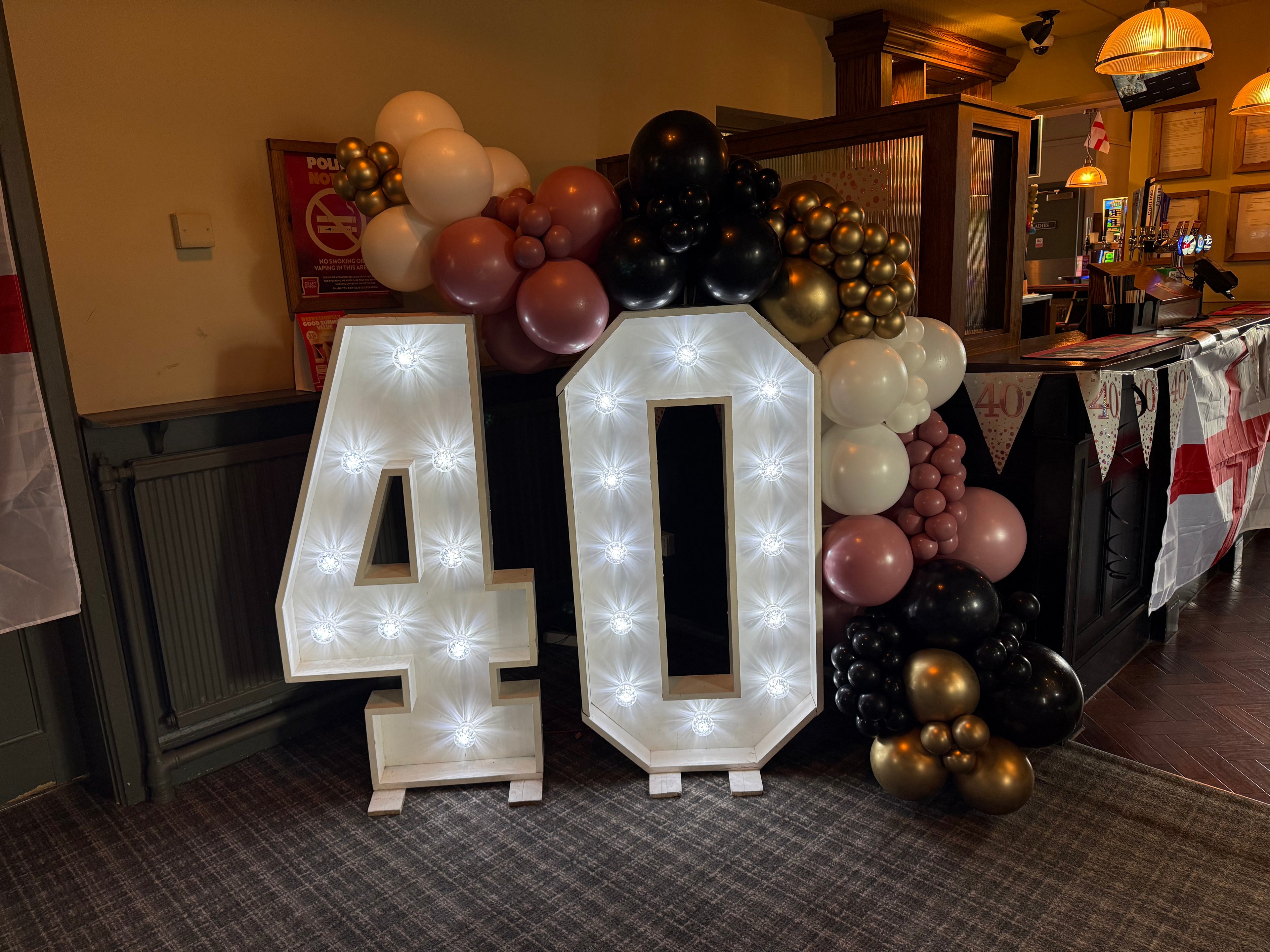 LED numbers with Balloons