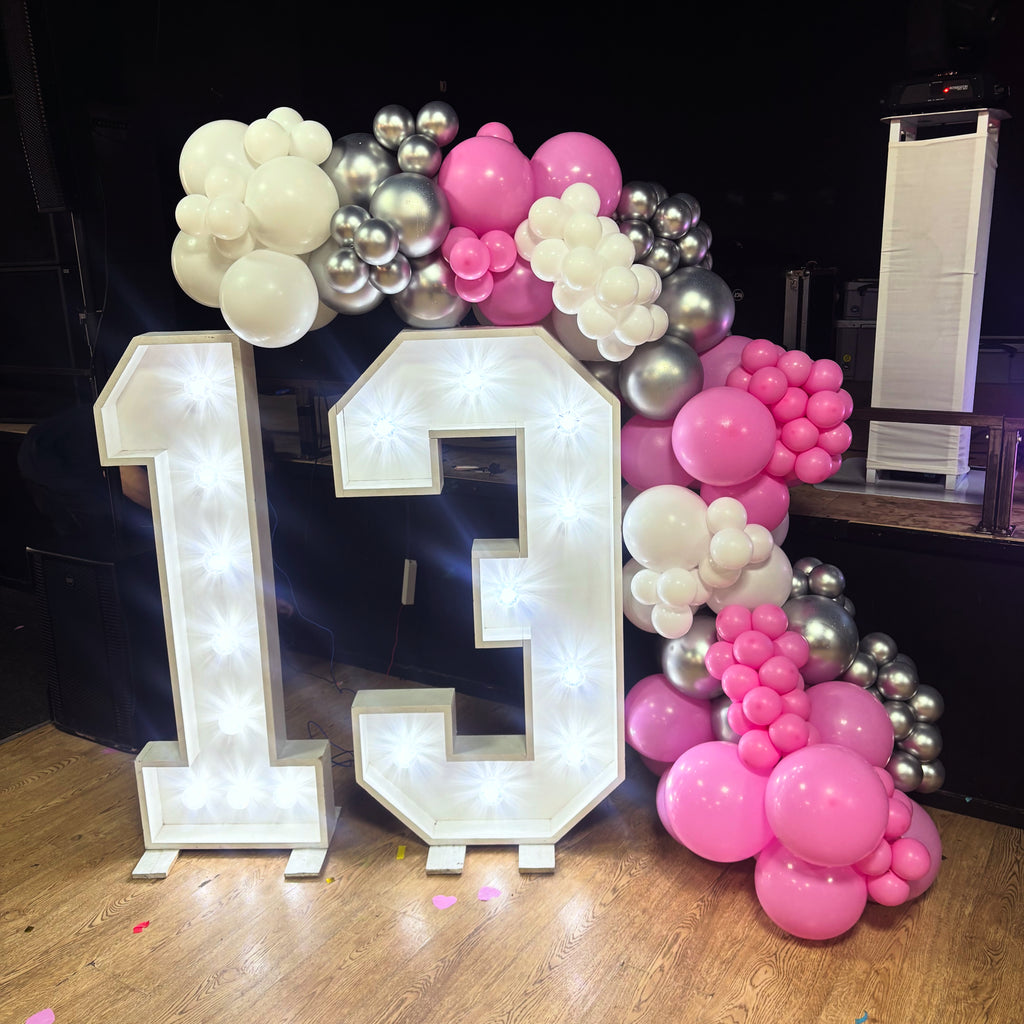 LED numbers with Balloons