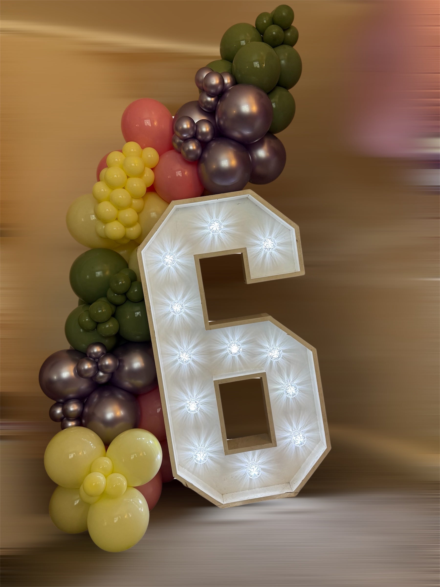 LED Number With Balloons